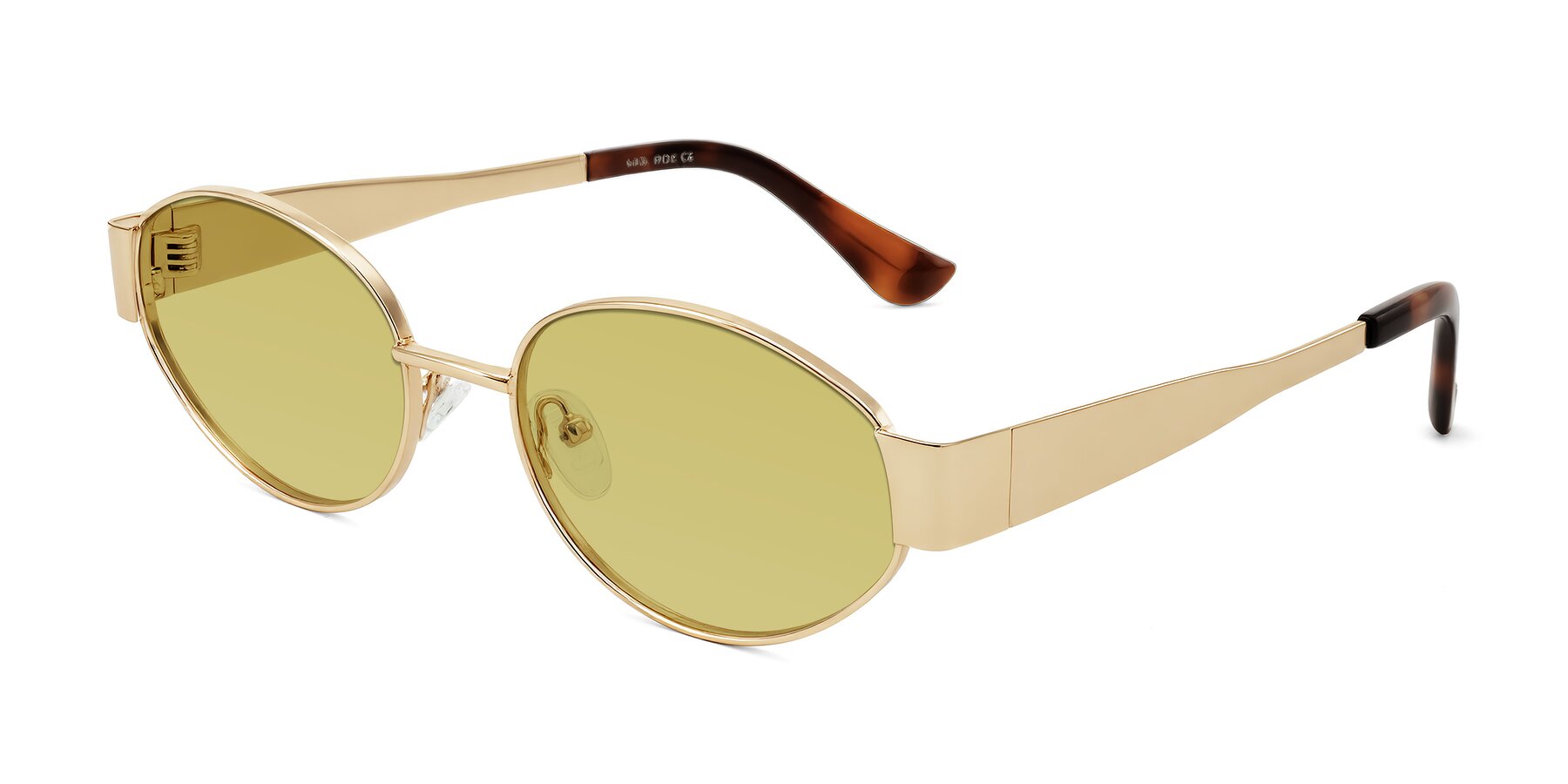 Angle of Kadrid in Gold with Medium Champagne Tinted Lenses