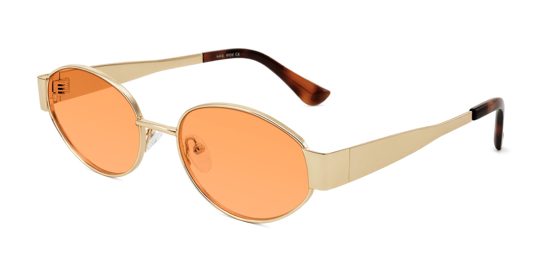 Angle of Kadrid in Gold with Medium Orange Tinted Lenses