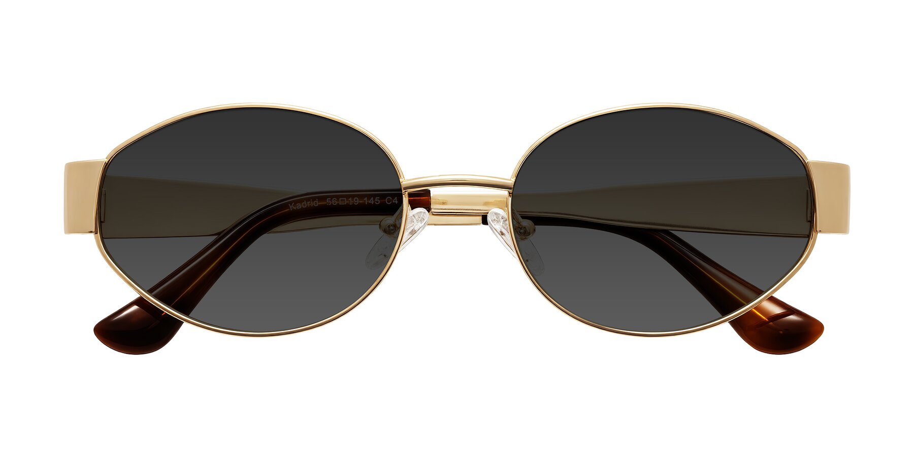 Folded Front of Kadrid in Gold with Gray Tinted Lenses