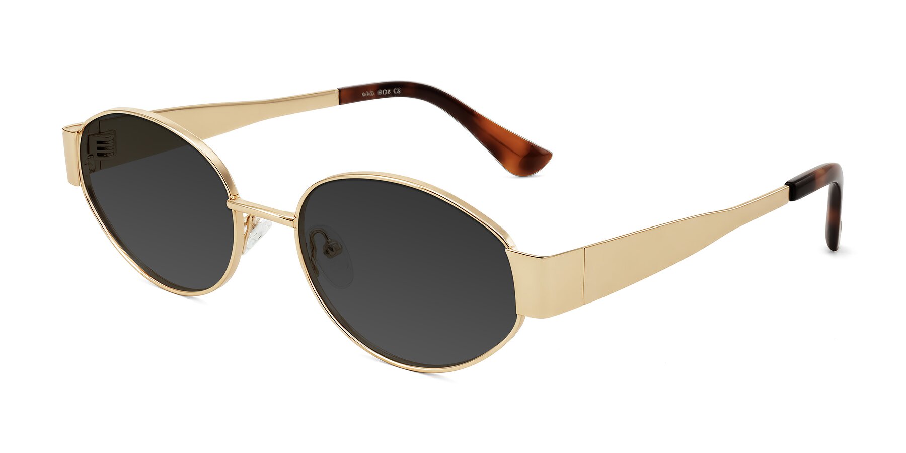 Angle of Kadrid in Gold with Gray Tinted Lenses