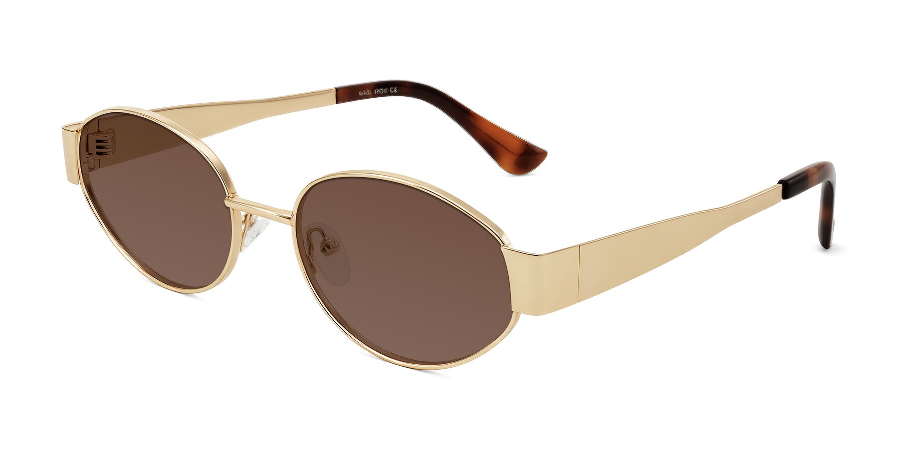 Angle of Kadrid in Gold with Brown Tinted Lenses