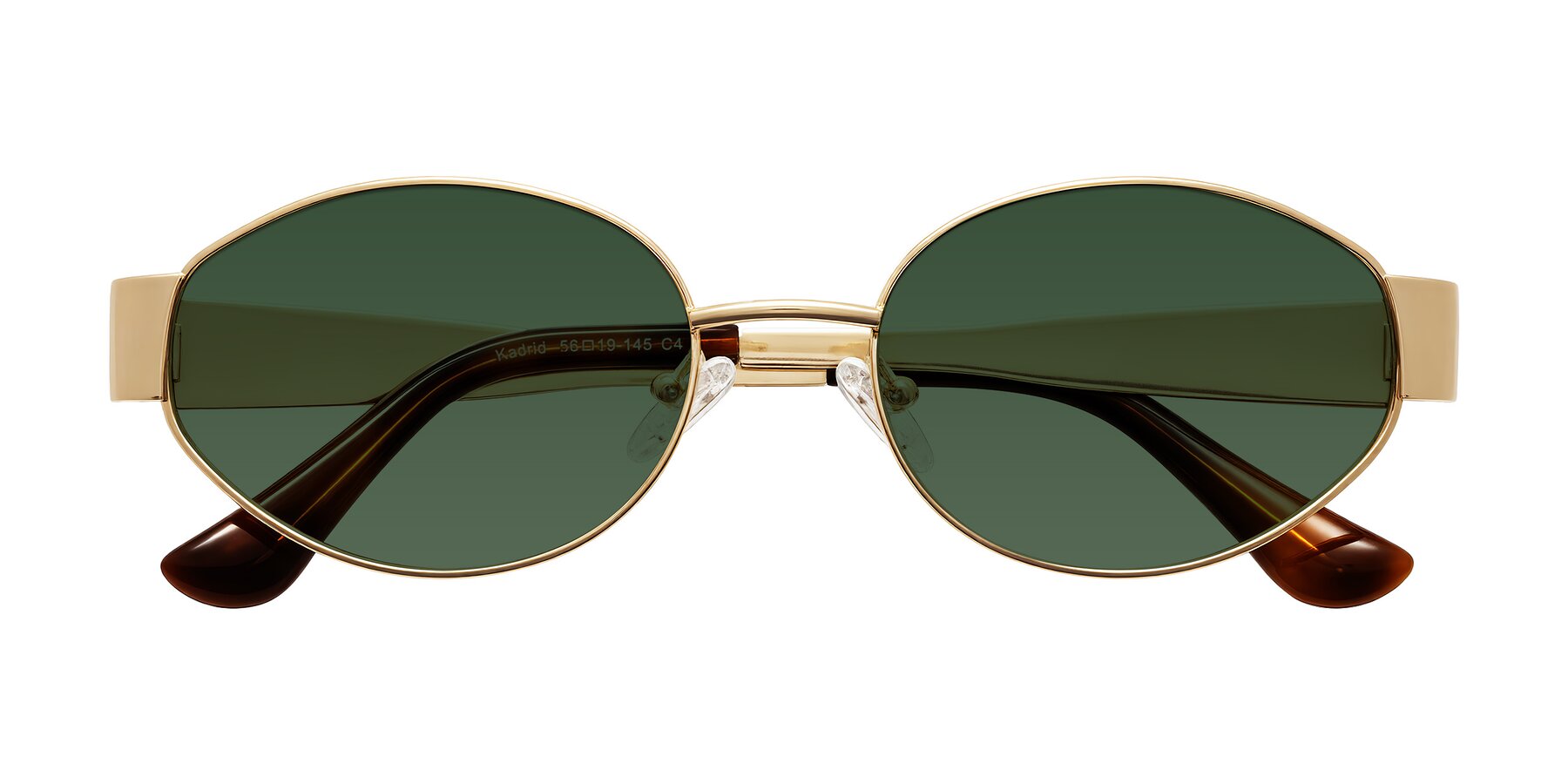 Folded Front of Kadrid in Gold with Green Tinted Lenses