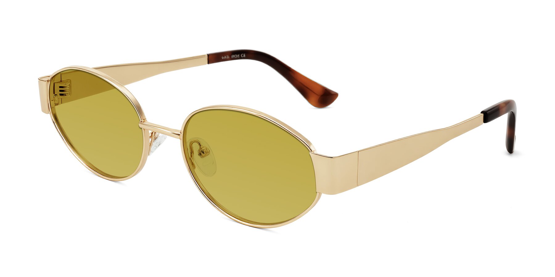 Angle of Kadrid in Gold with Champagne Tinted Lenses
