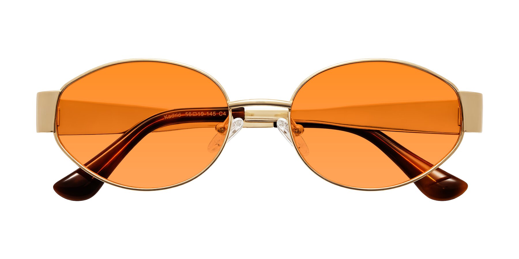 Folded Front of Kadrid in Gold with Orange Tinted Lenses