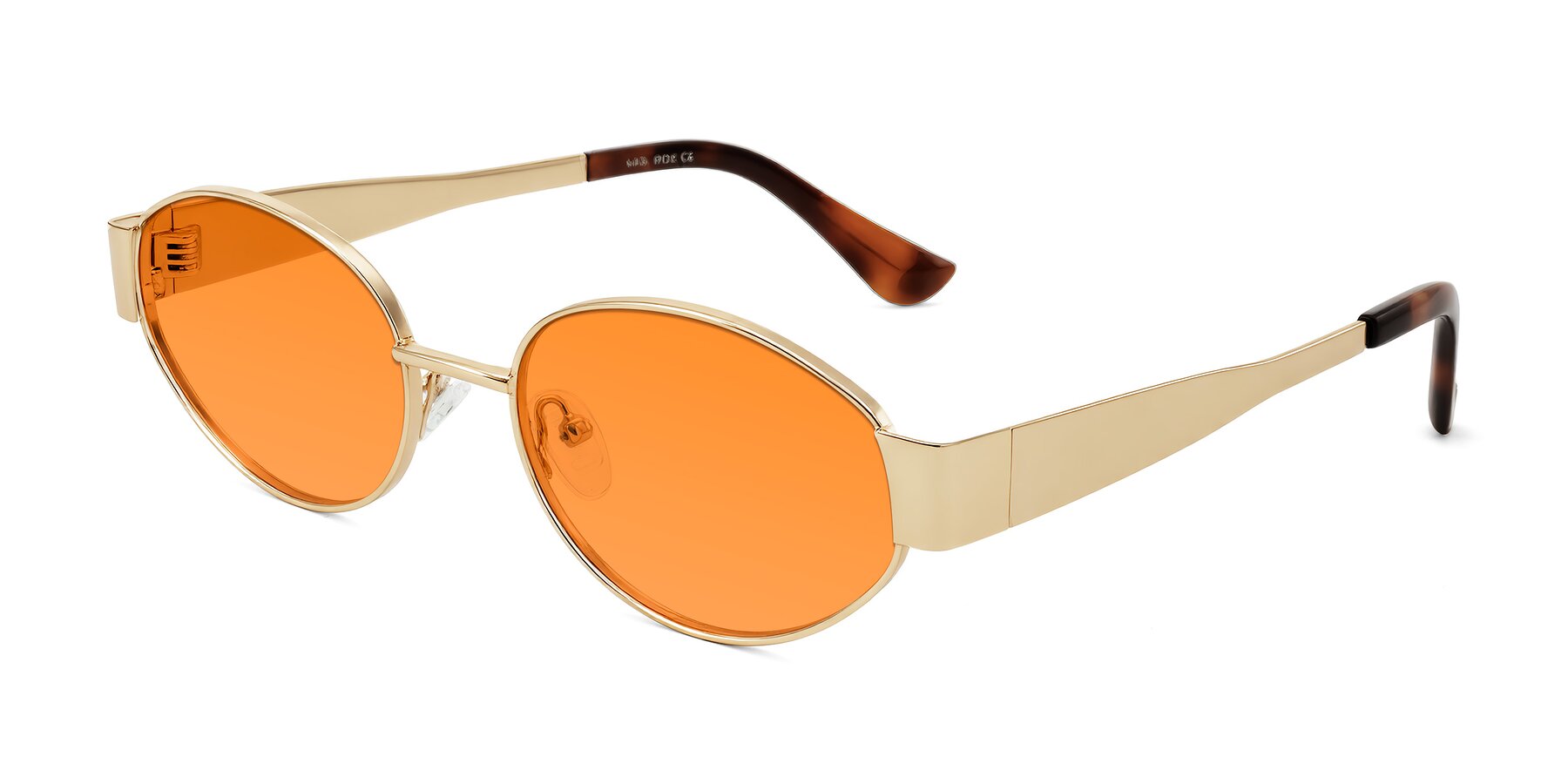 Angle of Kadrid in Gold with Orange Tinted Lenses