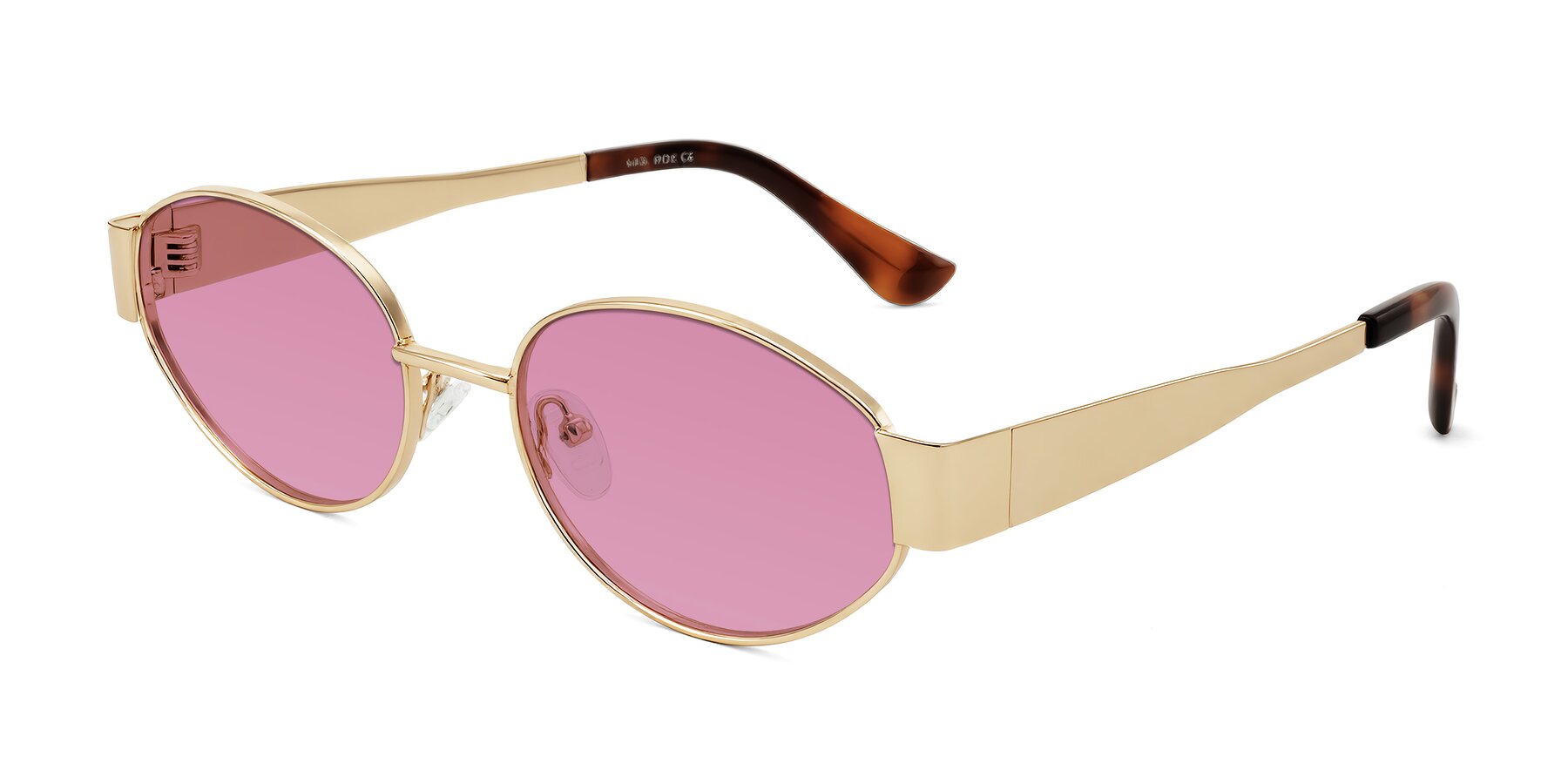 Angle of Kadrid in Gold with Medium Wine Tinted Lenses