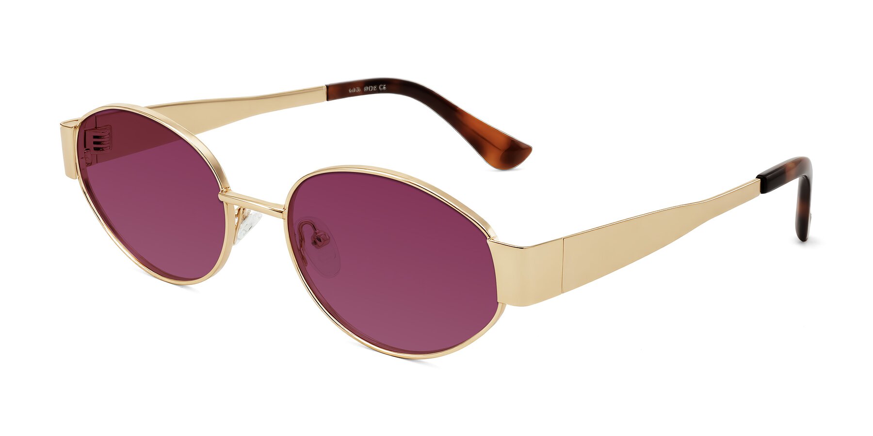 Angle of Kadrid in Gold with Wine Tinted Lenses