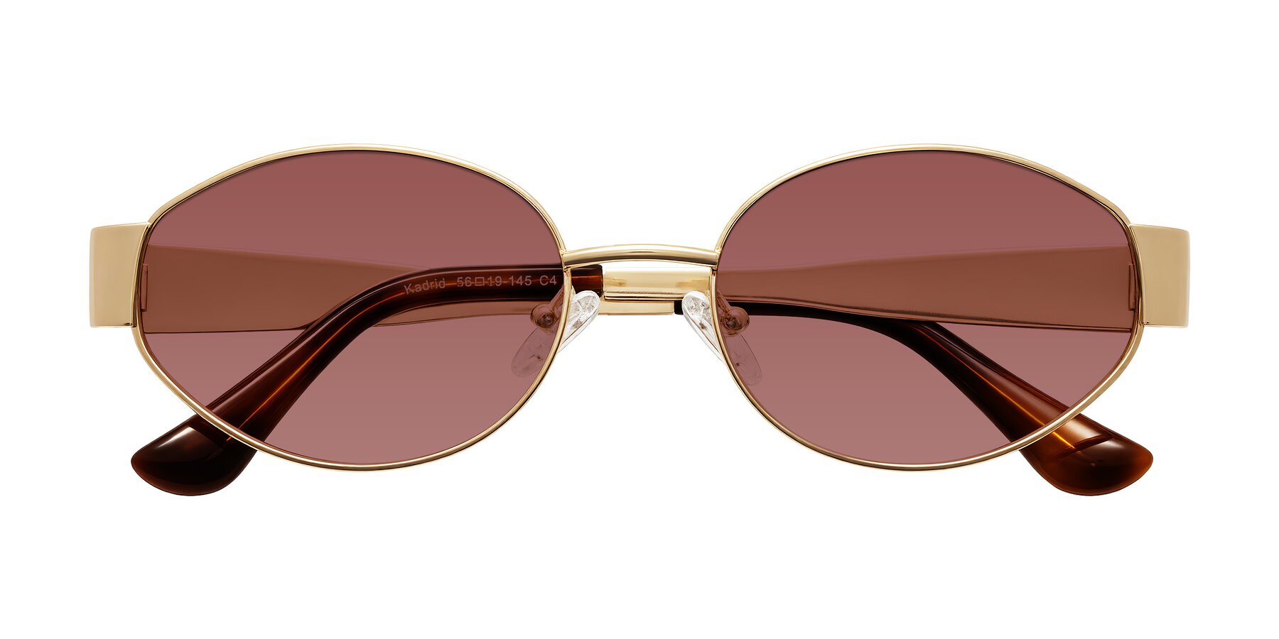 Folded Front of Kadrid in Gold with Garnet Tinted Lenses