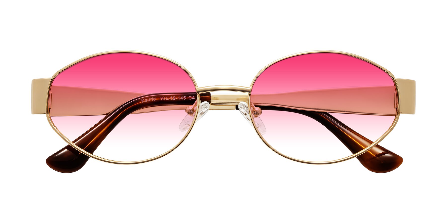 Folded Front of Kadrid in Gold with Pink Gradient Lenses