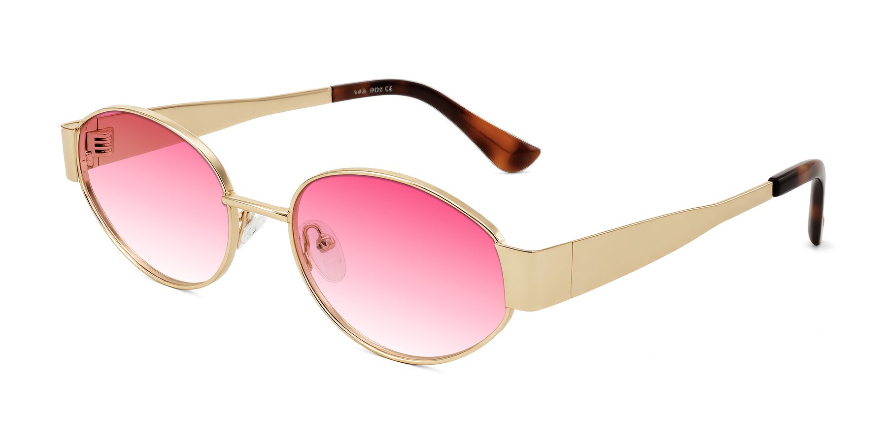 Angle of Kadrid in Gold with Pink Gradient Lenses