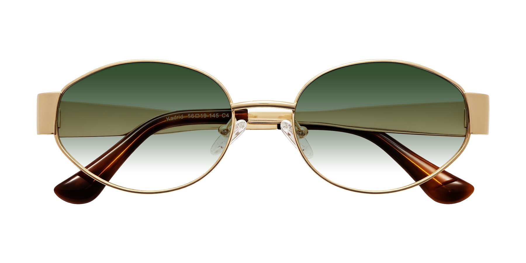 Folded Front of Kadrid in Gold with Green Gradient Lenses