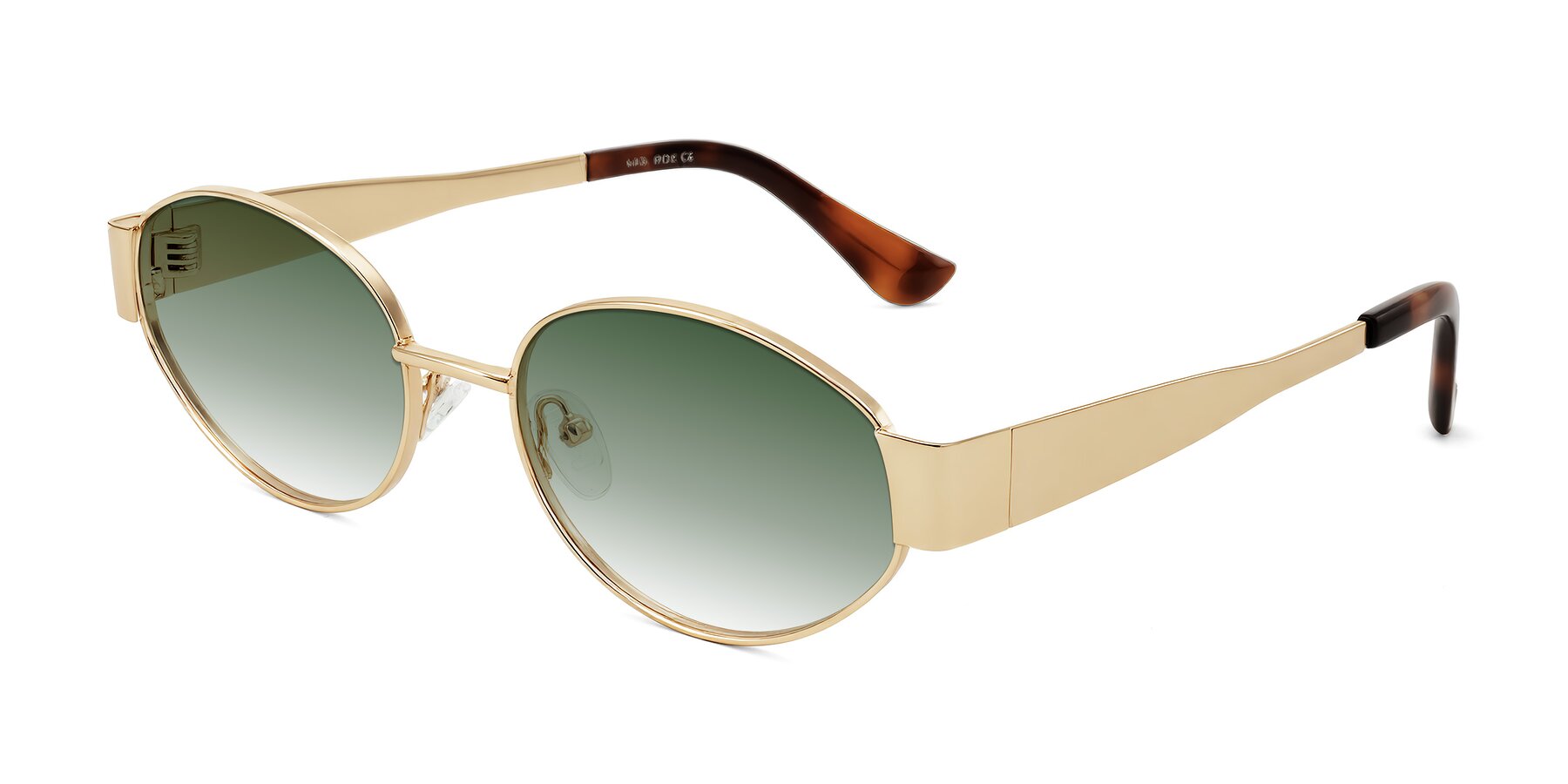 Angle of Kadrid in Gold with Green Gradient Lenses