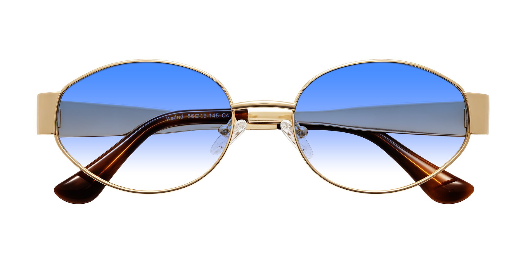 Folded Front of Kadrid in Gold with Blue Gradient Lenses
