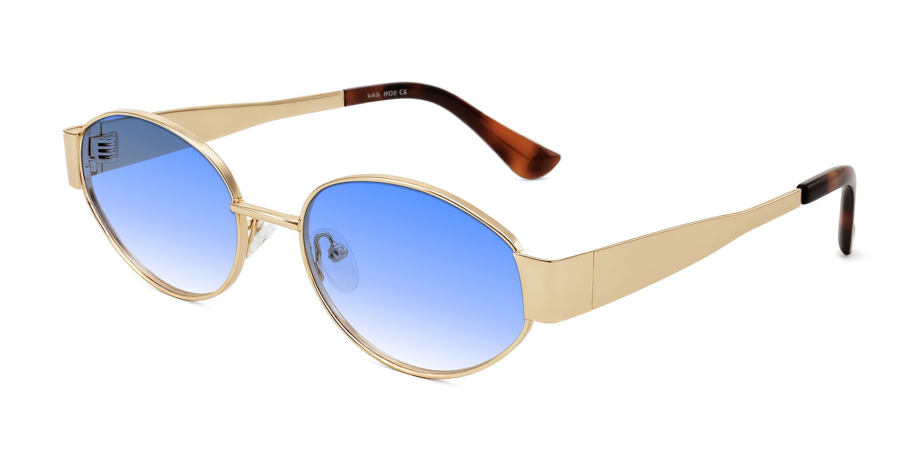 Angle of Kadrid in Gold with Blue Gradient Lenses