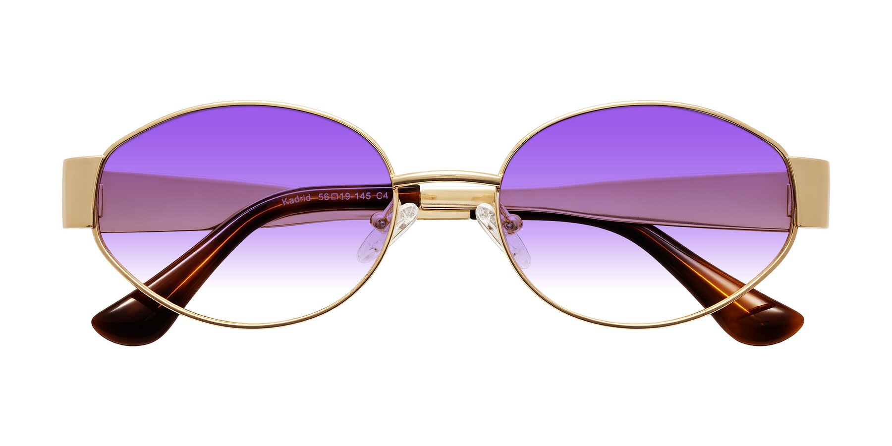 Folded Front of Kadrid in Gold with Purple Gradient Lenses