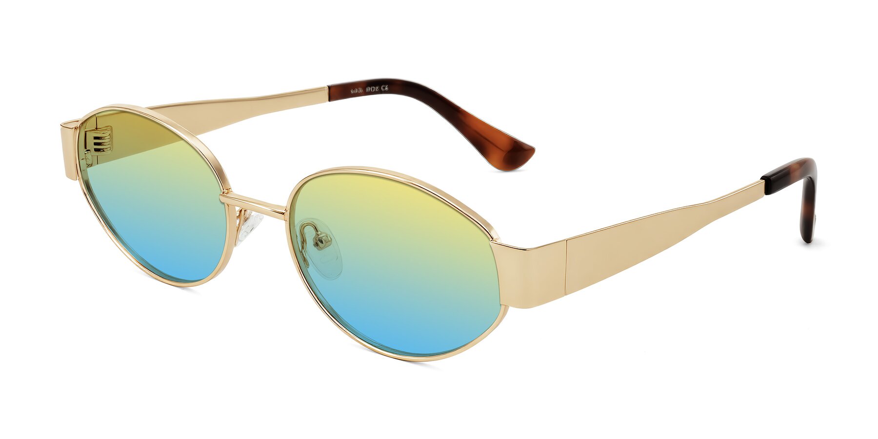 Angle of Kadrid in Gold with Yellow / Blue Gradient Lenses