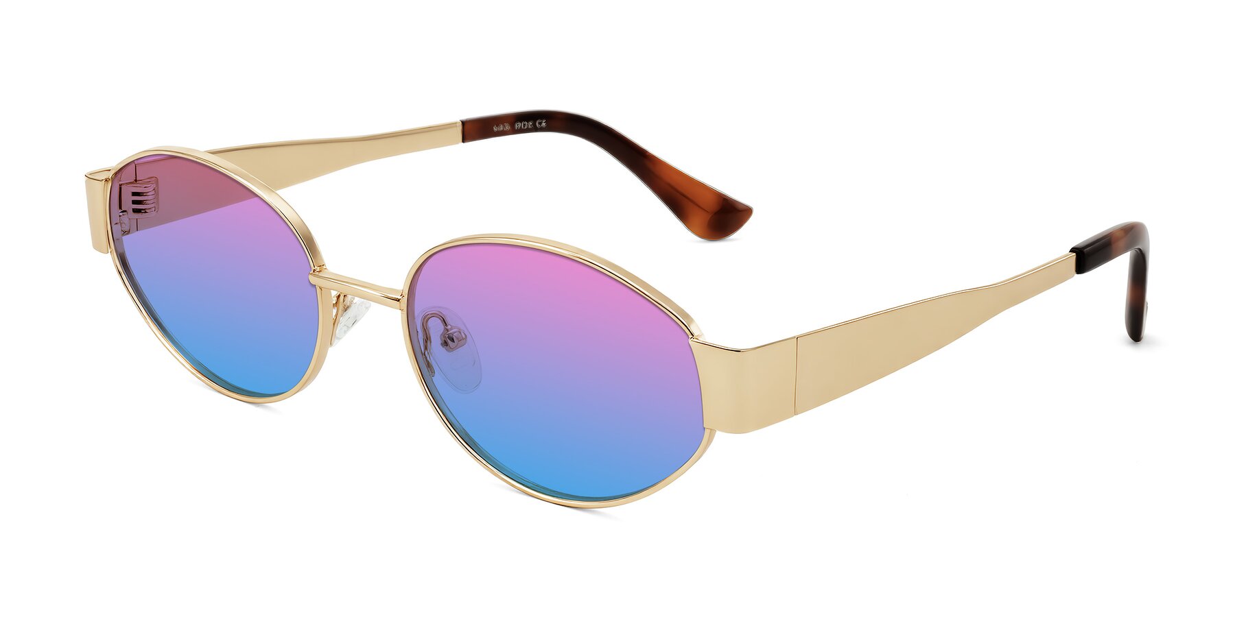 Angle of Kadrid in Gold with Pink / Blue Gradient Lenses