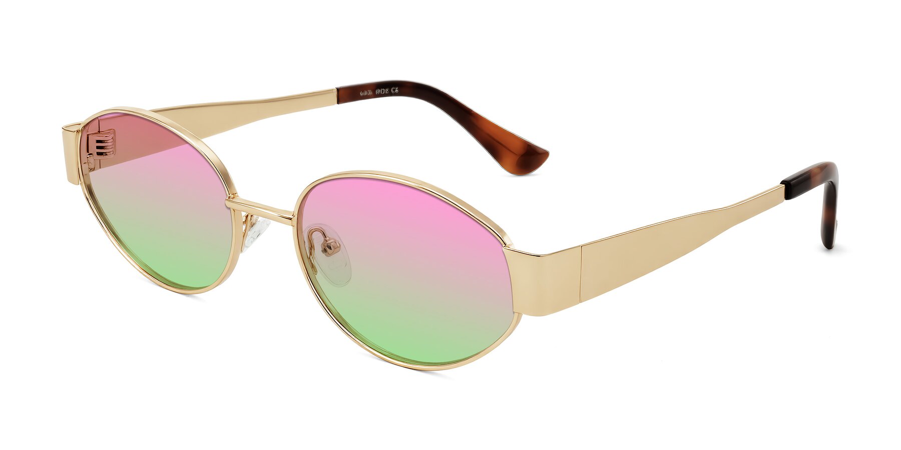 Angle of Kadrid in Gold with Pink / Green Gradient Lenses