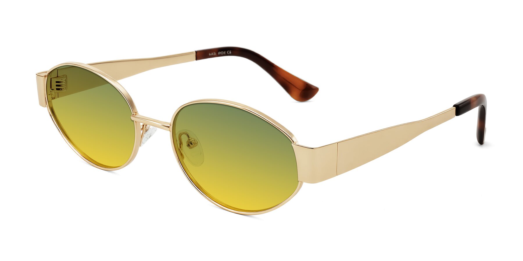 Angle of Kadrid in Gold with Green / Yellow Gradient Lenses