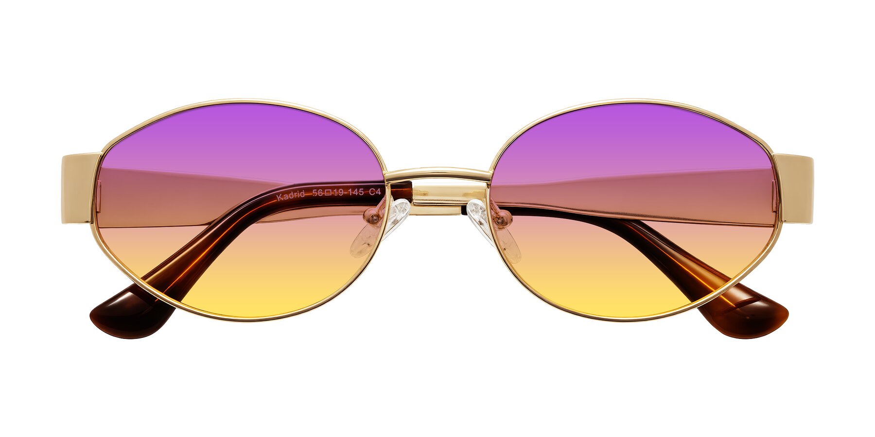 Folded Front of Kadrid in Gold with Purple / Yellow Gradient Lenses