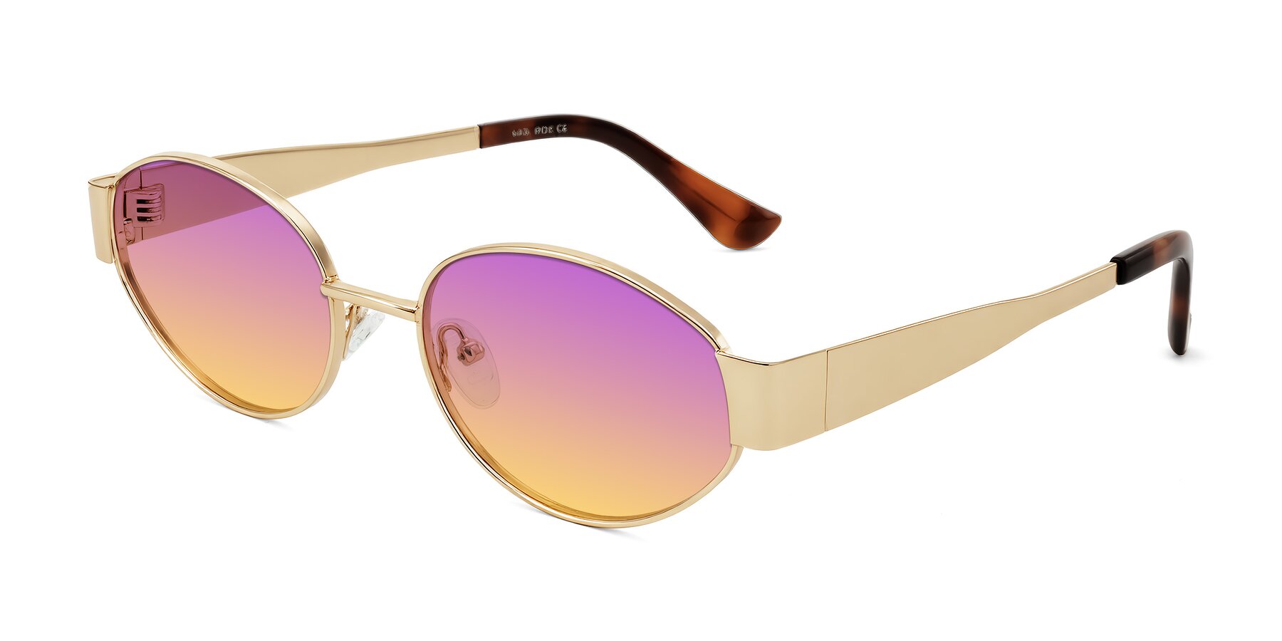 Angle of Kadrid in Gold with Purple / Yellow Gradient Lenses