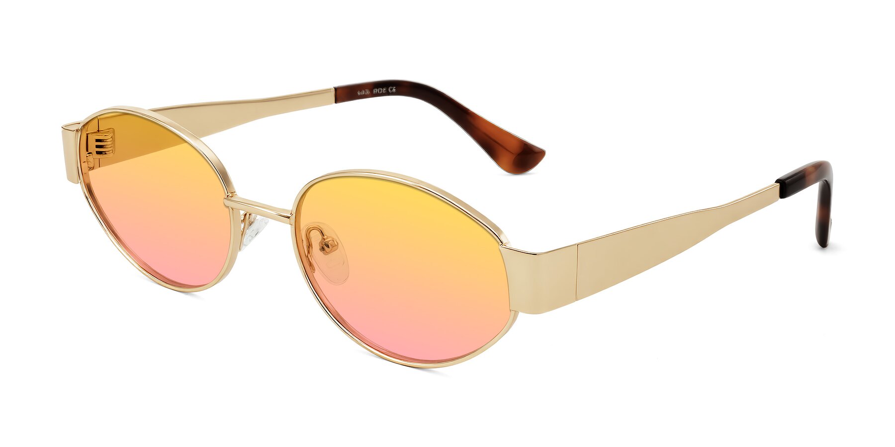 Angle of Kadrid in Gold with Yellow / Pink Gradient Lenses