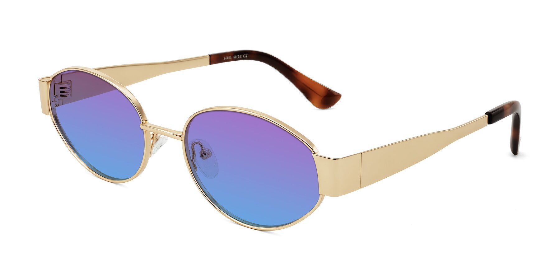 Angle of Kadrid in Gold with Purple / Blue Gradient Lenses