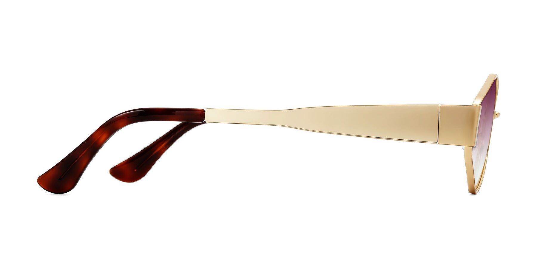 Side of Kadrid in Gold with Wine Gradient Lenses