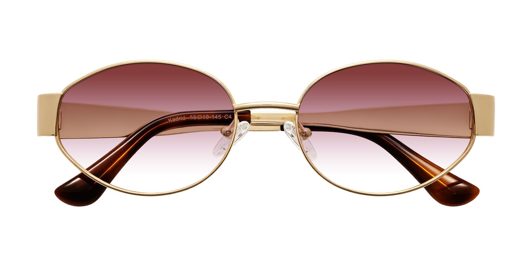 Folded Front of Kadrid in Gold with Garnet Gradient Lenses
