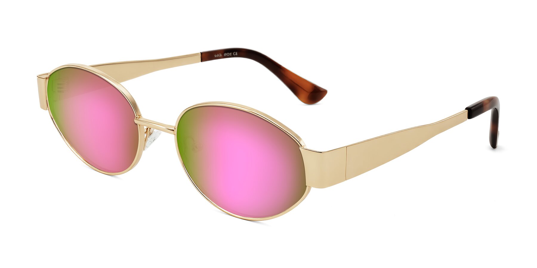 Angle of Kadrid in Gold with Pink Mirrored Lenses