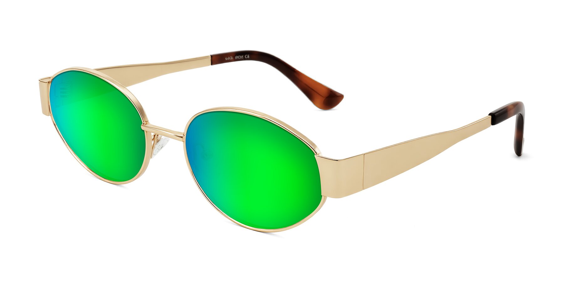 Angle of Kadrid in Gold with Green Mirrored Lenses