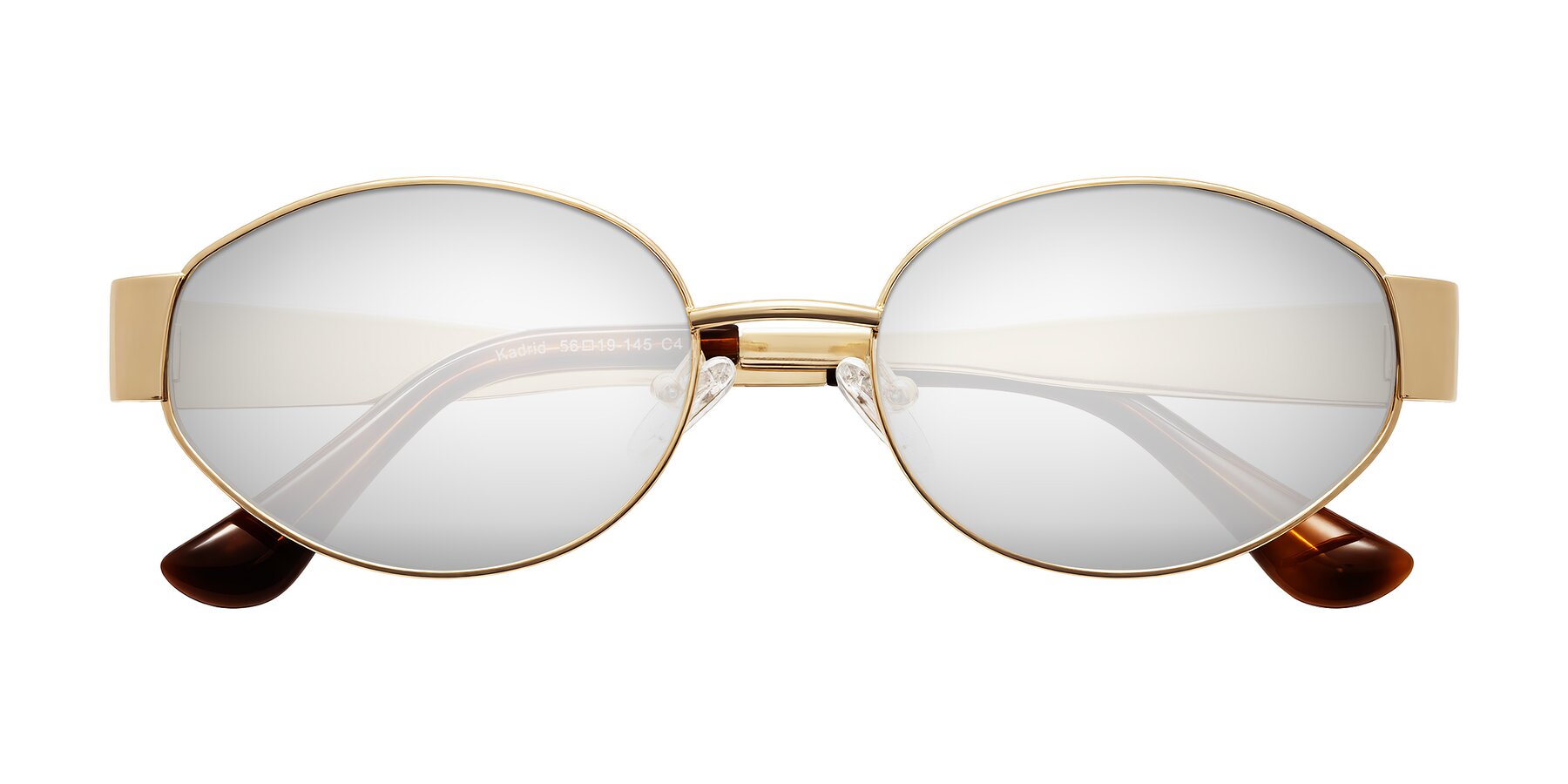Folded Front of Kadrid in Gold with Silver Mirrored Lenses