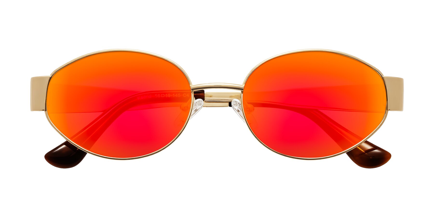 Folded Front of Kadrid in Gold with Red Gold Mirrored Lenses