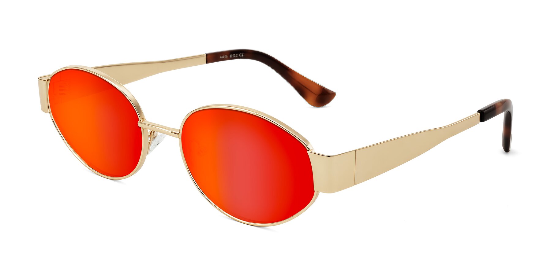 Angle of Kadrid in Gold with Red Gold Mirrored Lenses