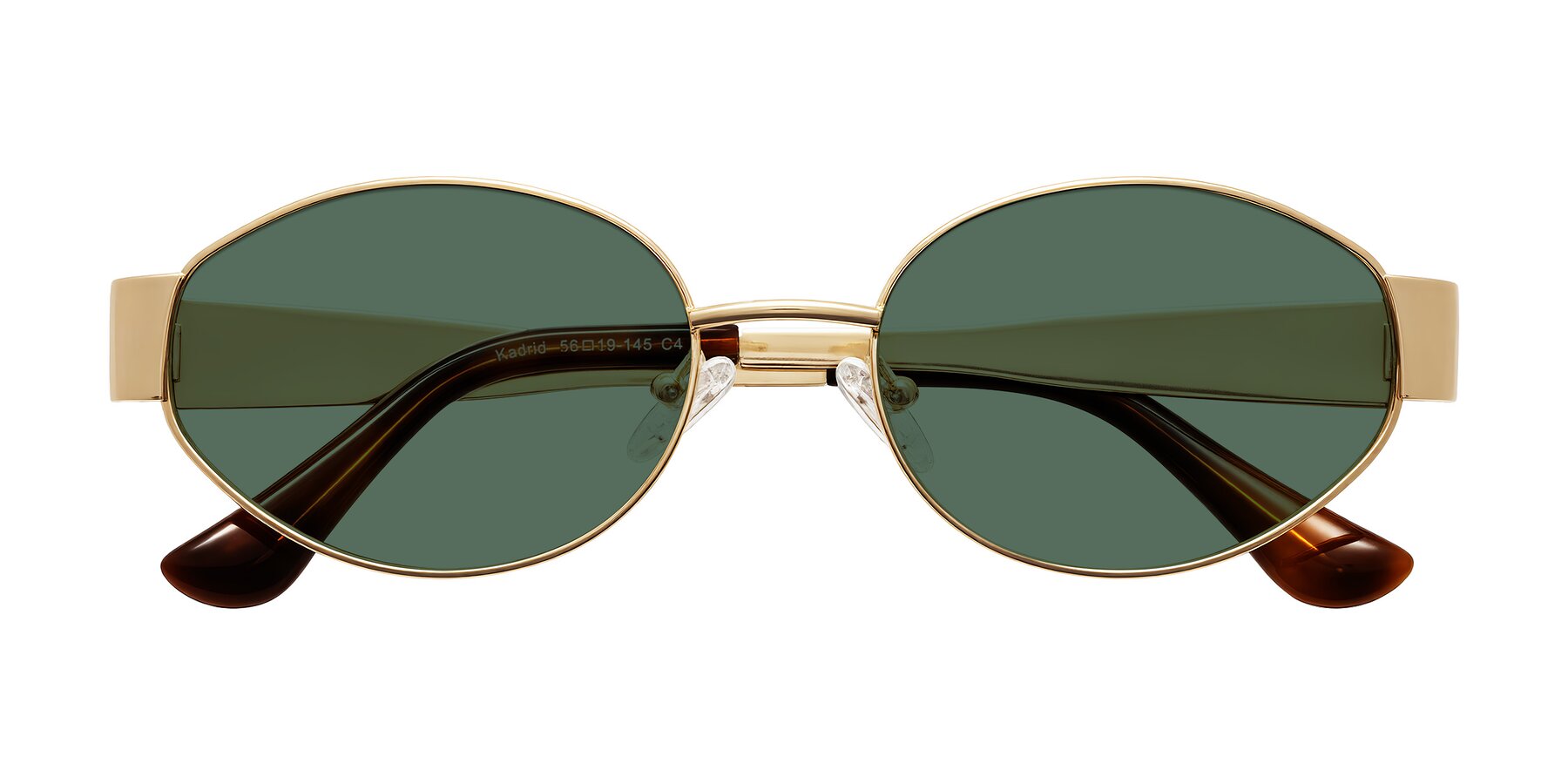 Folded Front of Kadrid in Gold with Green Polarized Lenses