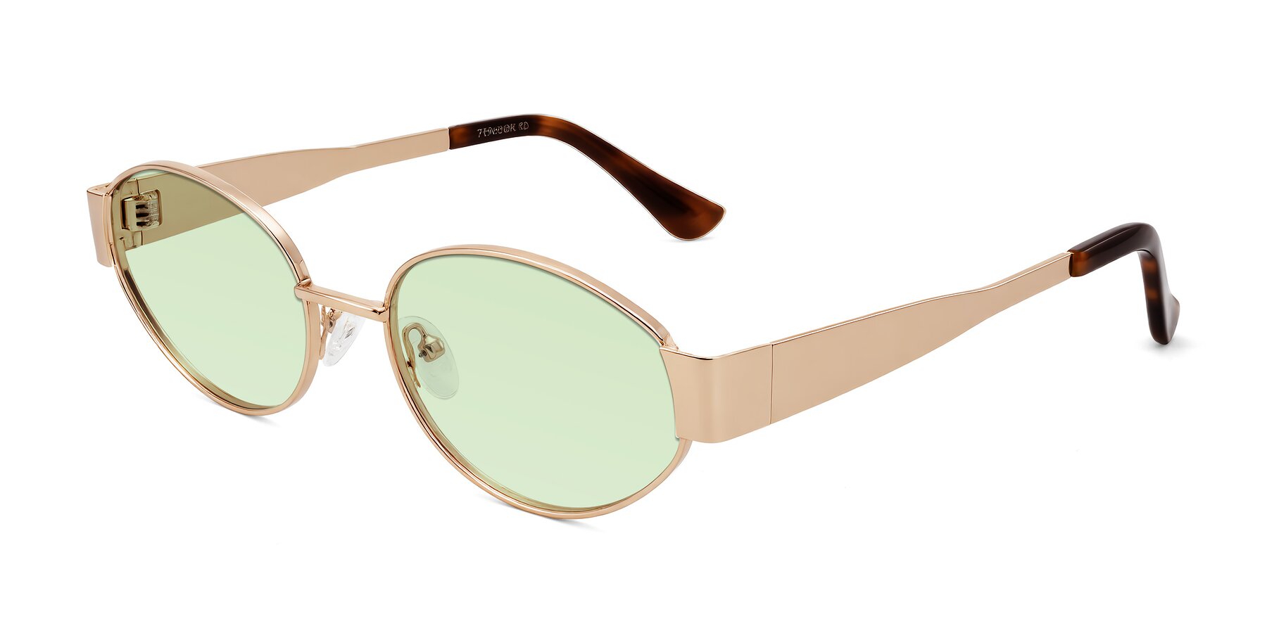 Angle of Kadrid in Rose Gold with Light Green Tinted Lenses