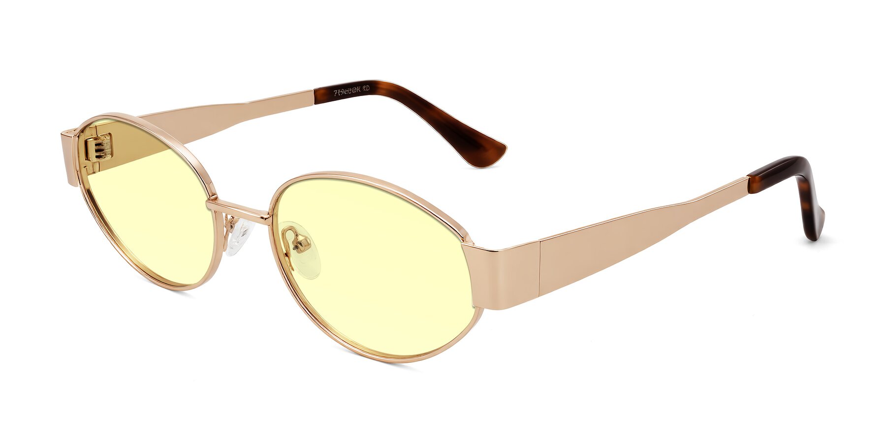 Angle of Kadrid in Rose Gold with Light Yellow Tinted Lenses