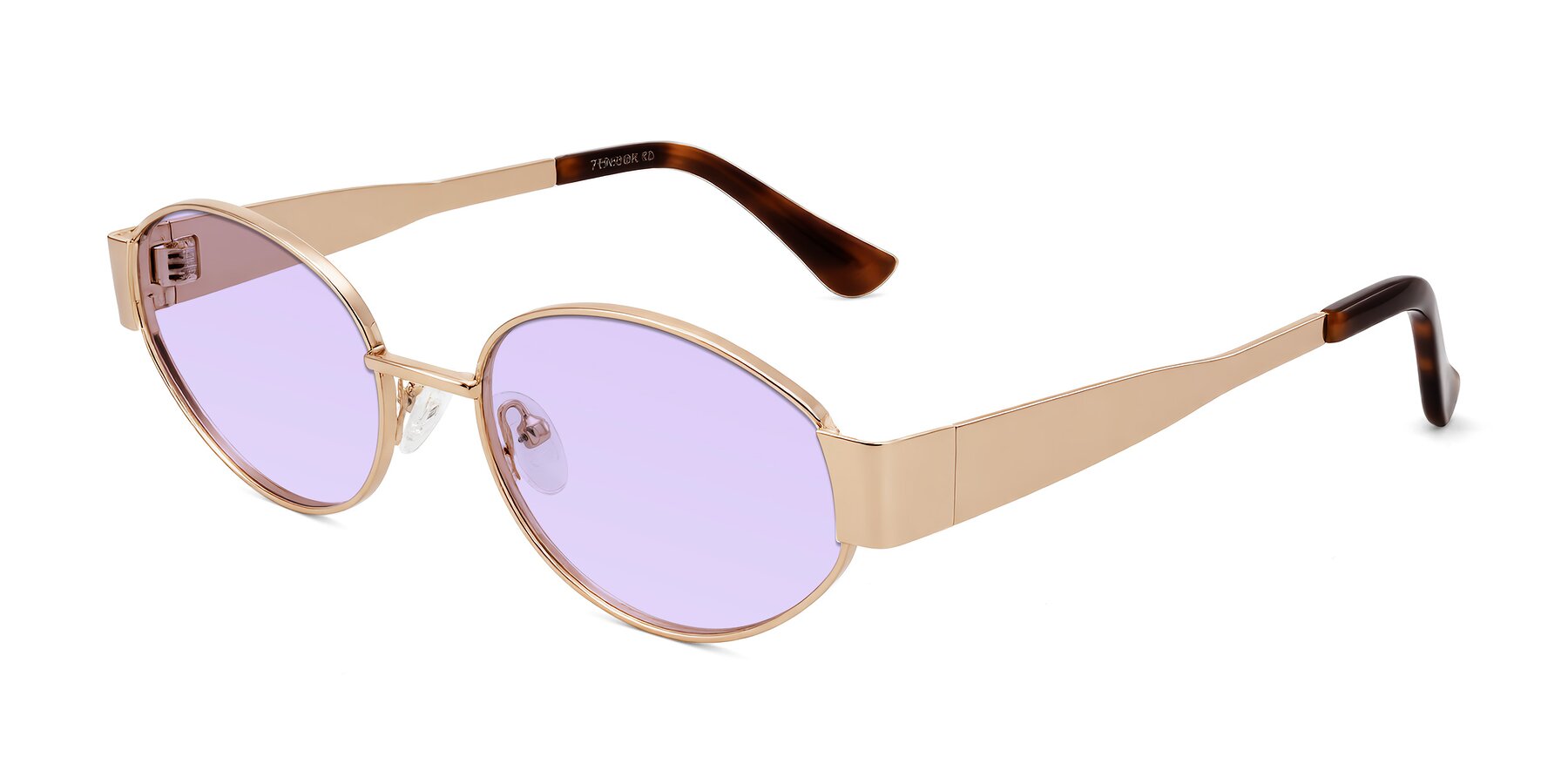 Angle of Kadrid in Rose Gold with Light Purple Tinted Lenses