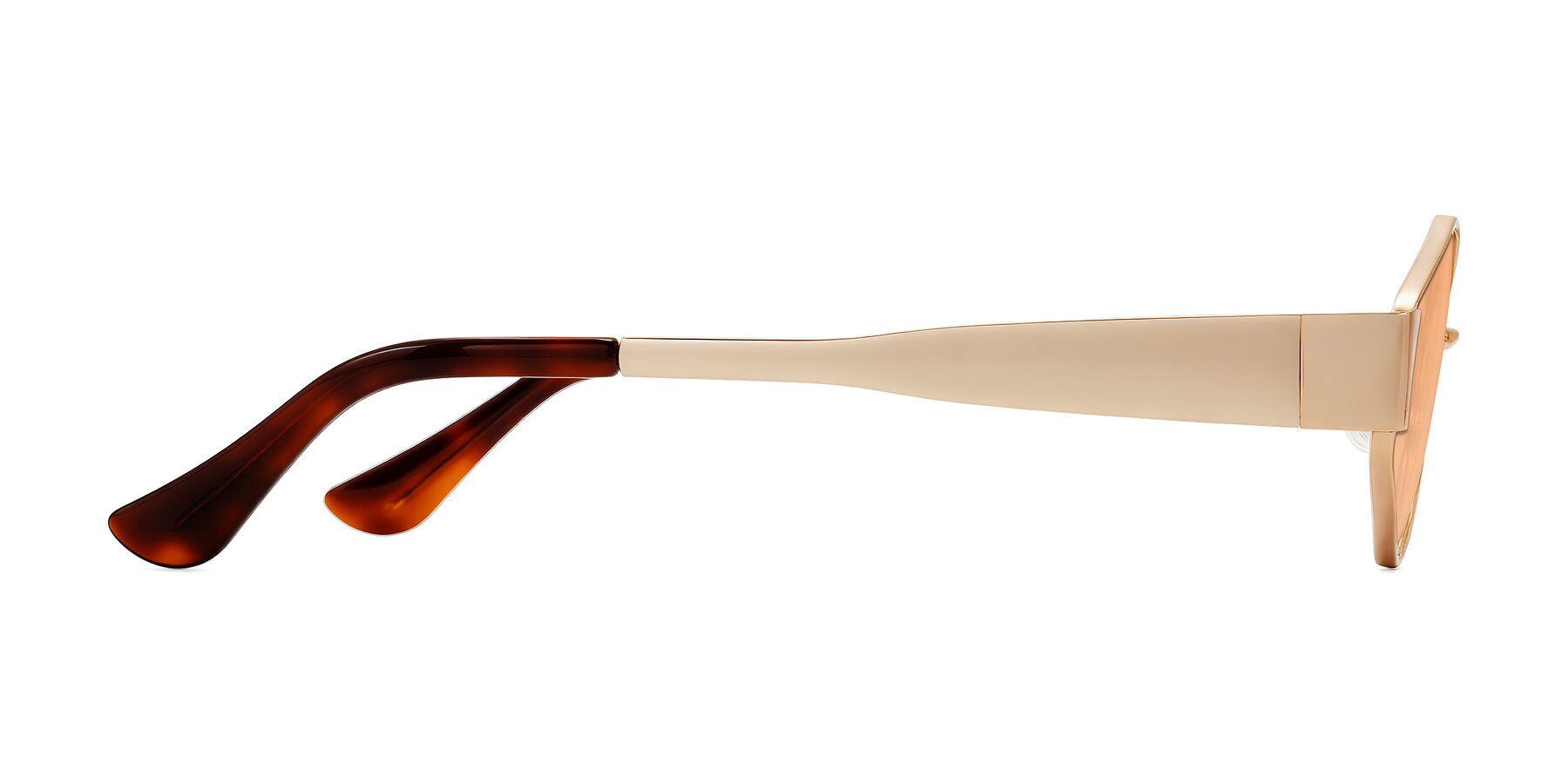 Side of Kadrid in Rose Gold with Light Orange Tinted Lenses