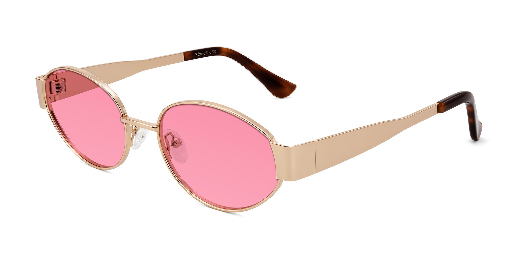 Angle of Kadrid in Rose Gold with Pink Tinted Lenses