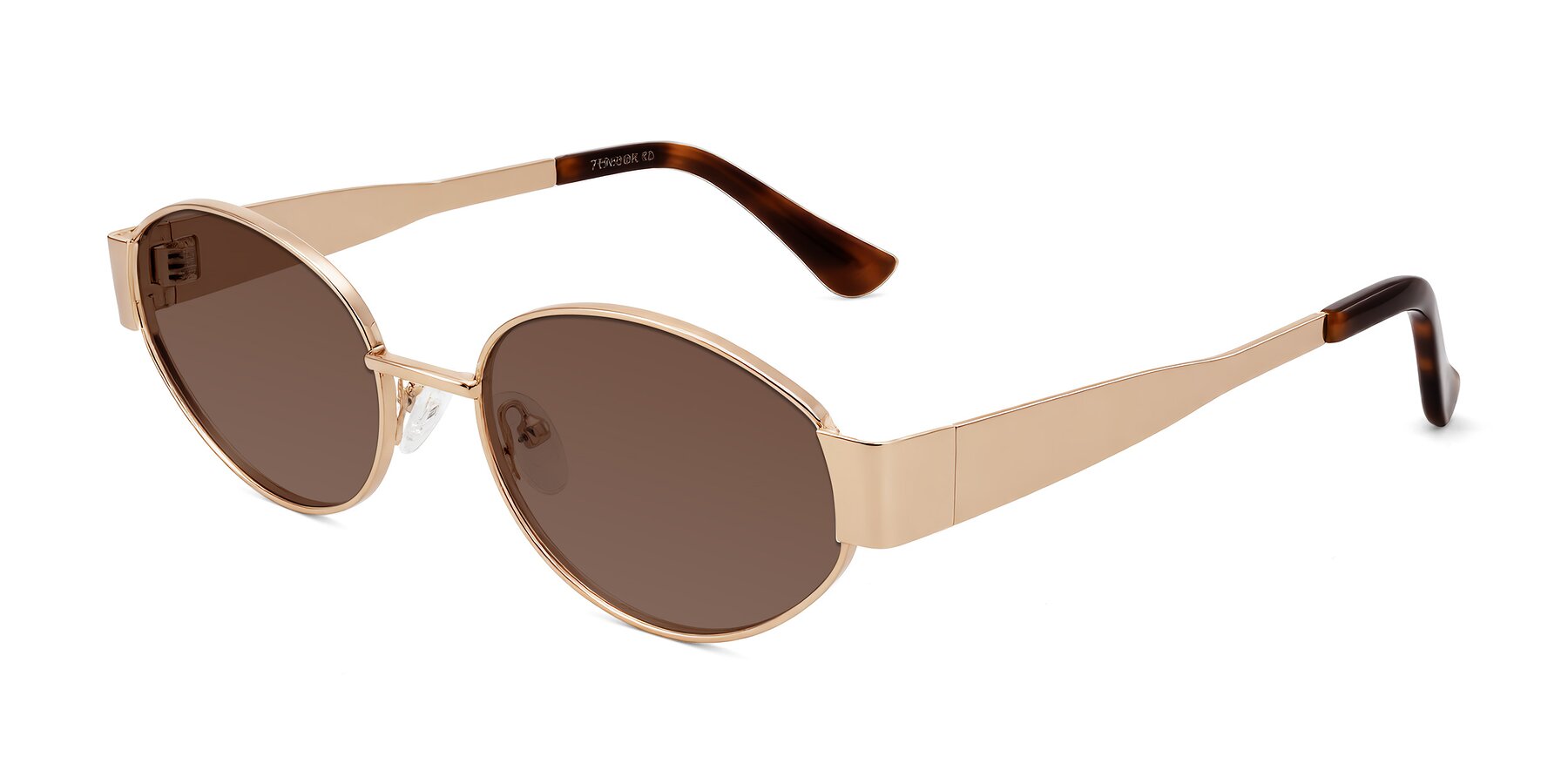 Angle of Kadrid in Rose Gold with Brown Tinted Lenses