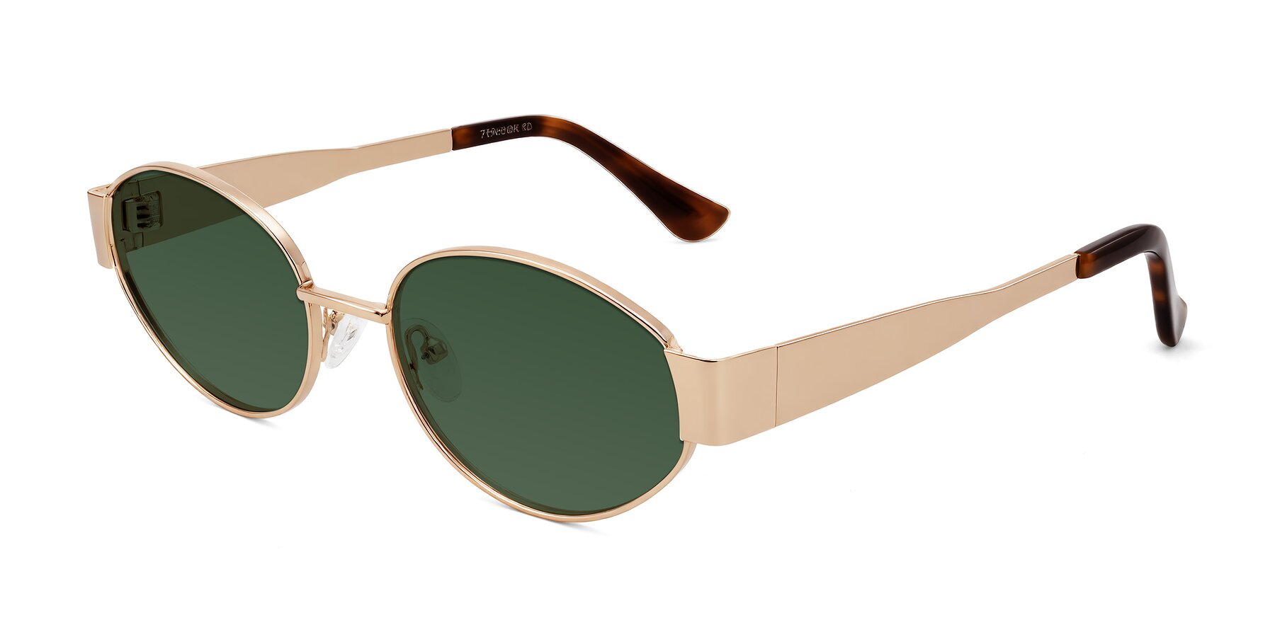 Angle of Kadrid in Rose Gold with Green Tinted Lenses