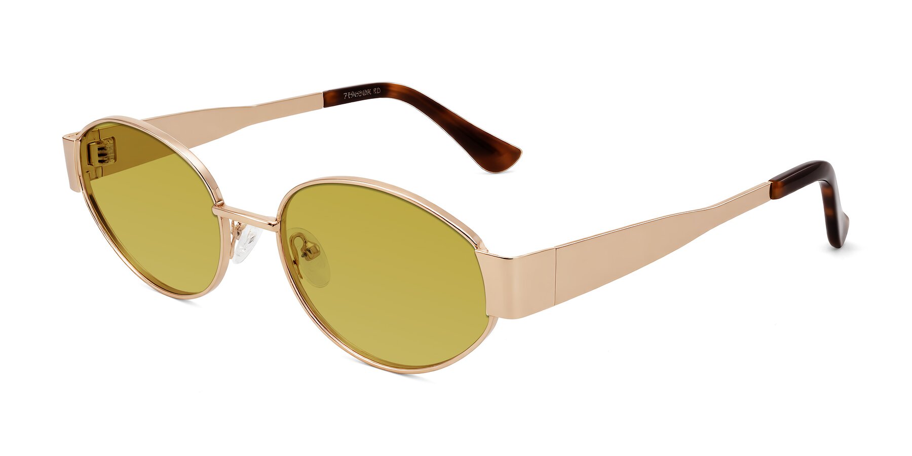 Angle of Kadrid in Rose Gold with Champagne Tinted Lenses