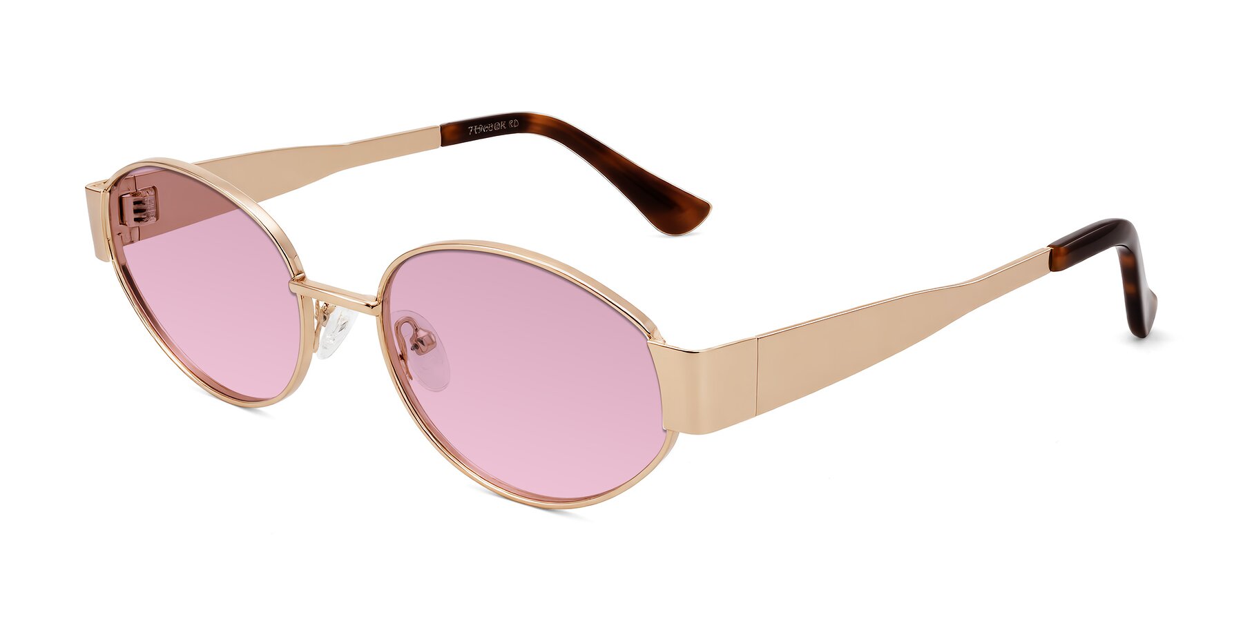 Angle of Kadrid in Rose Gold with Light Wine Tinted Lenses