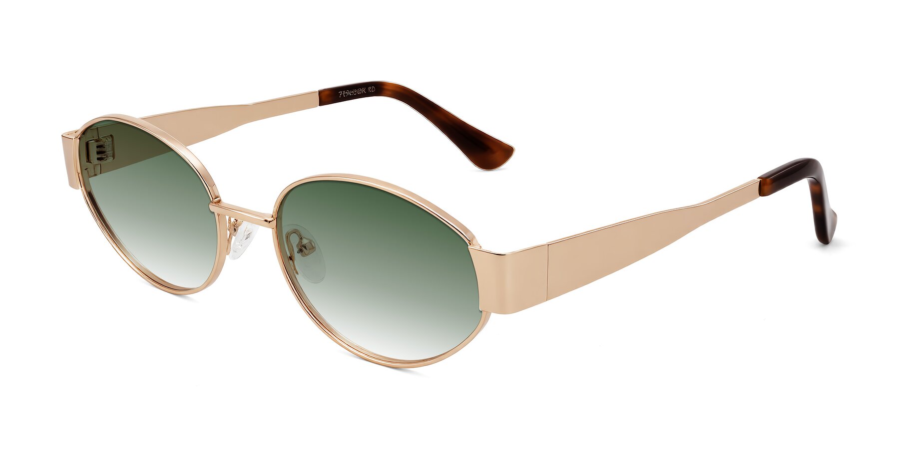Angle of Kadrid in Rose Gold with Green Gradient Lenses