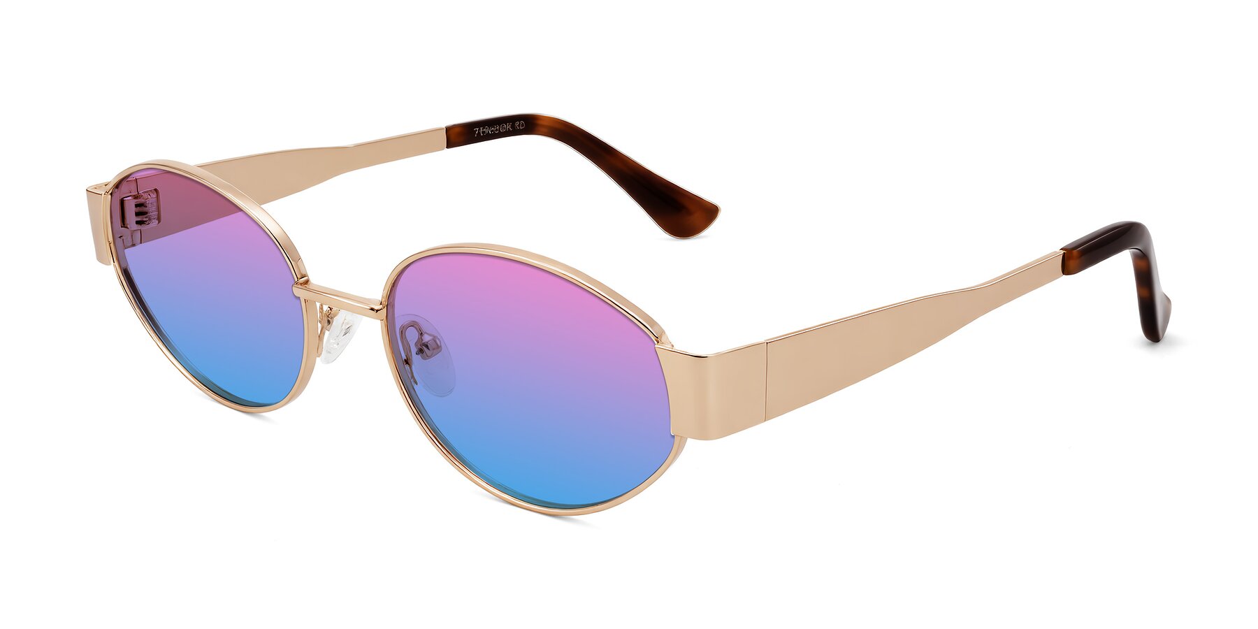 Angle of Kadrid in Rose Gold with Pink / Blue Gradient Lenses
