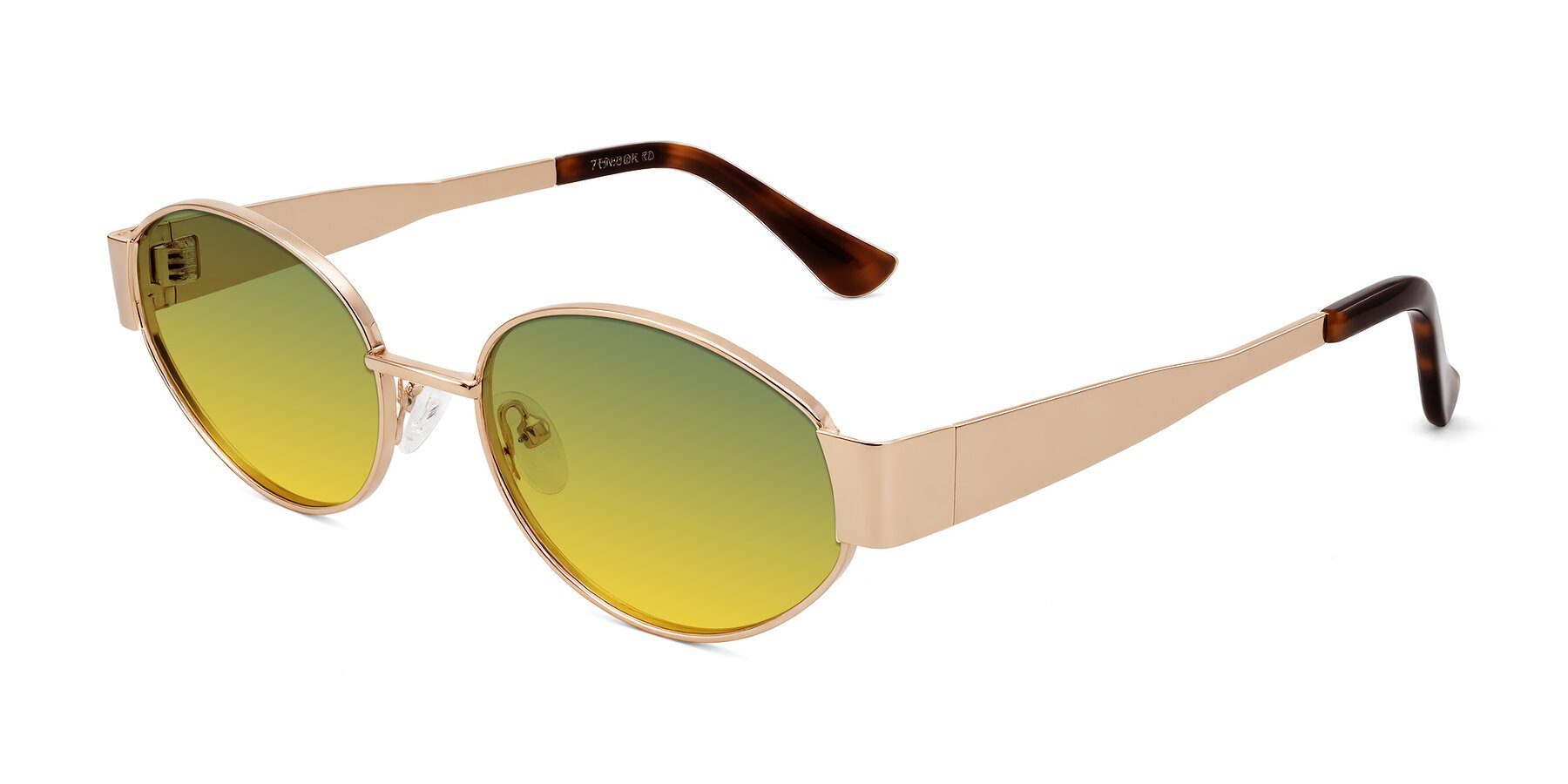 Angle of Kadrid in Rose Gold with Green / Yellow Gradient Lenses