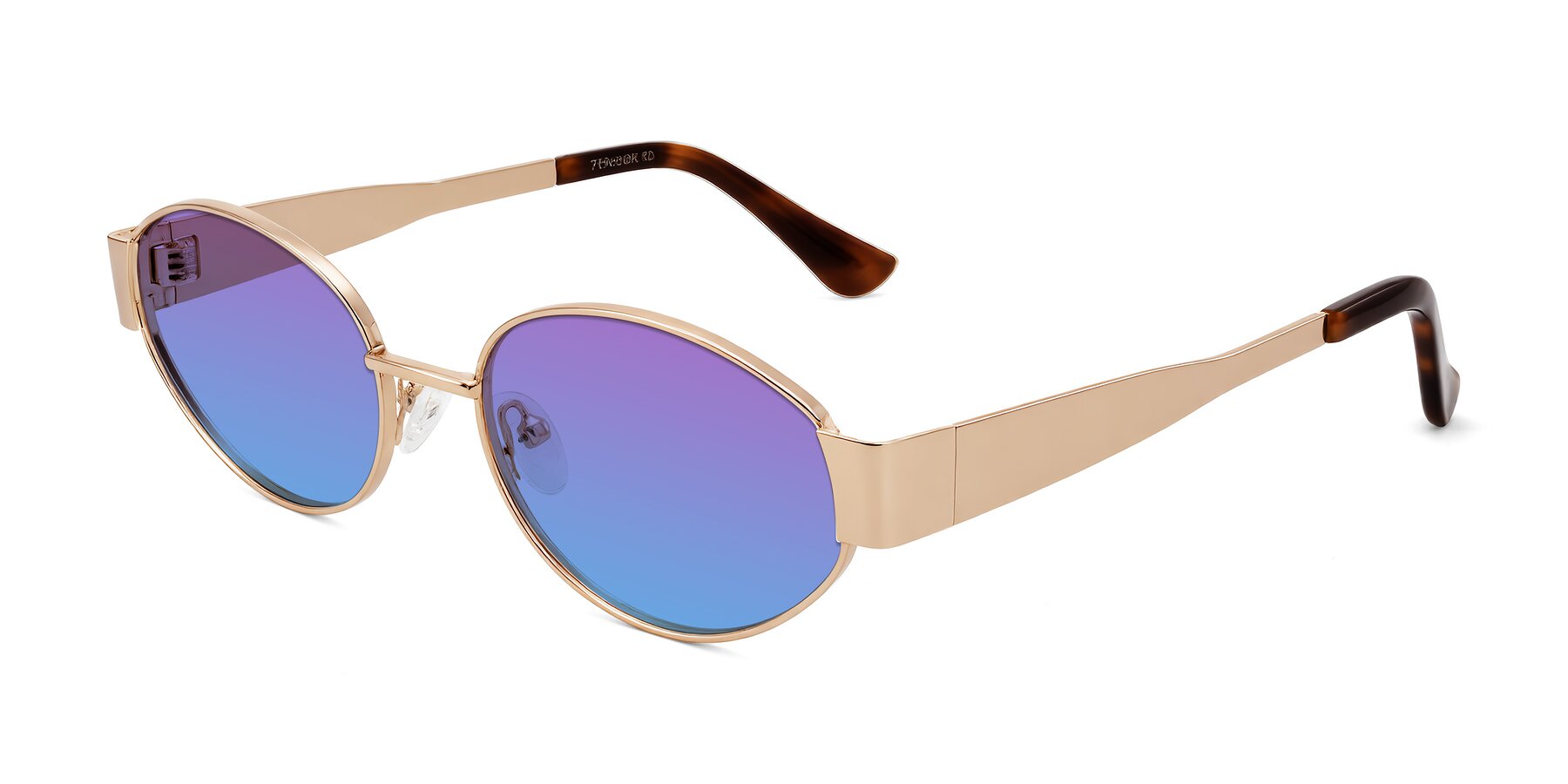 Angle of Kadrid in Rose Gold with Purple / Blue Gradient Lenses