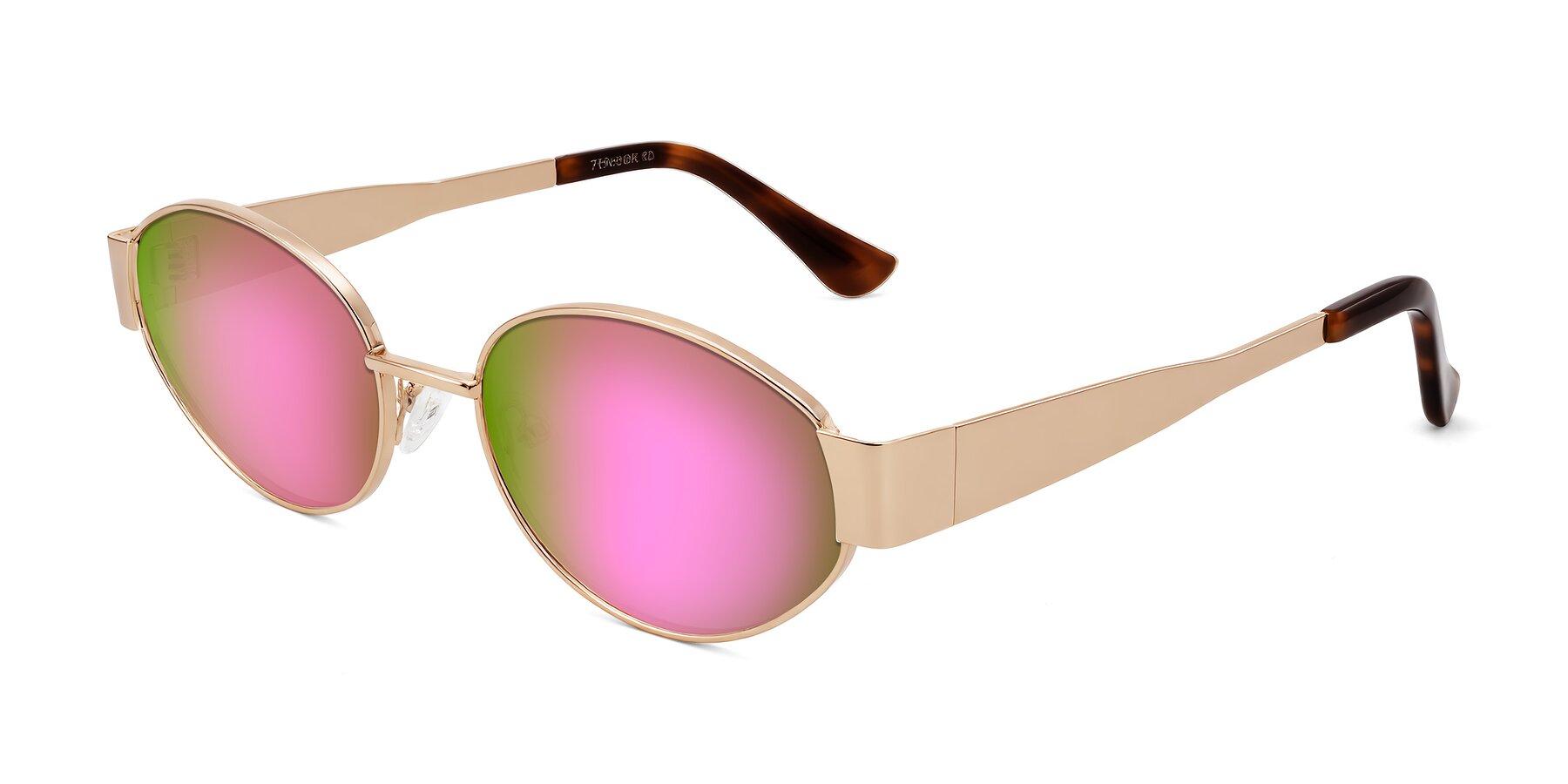 Angle of Kadrid in Rose Gold with Pink Mirrored Lenses