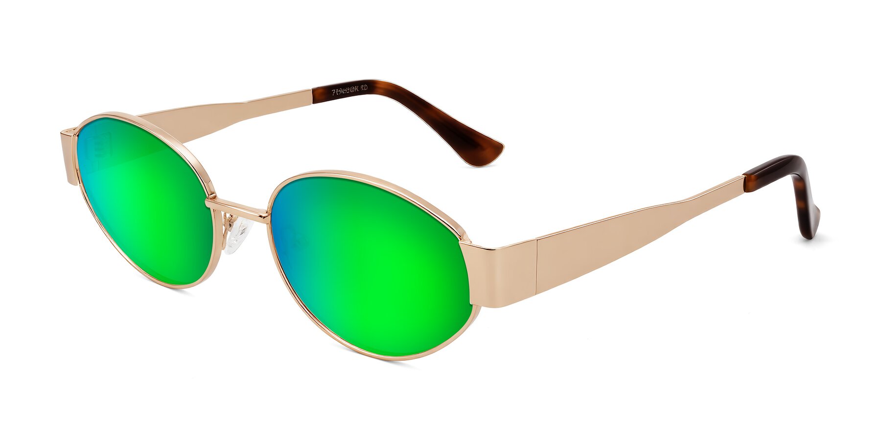 Angle of Kadrid in Rose Gold with Green Mirrored Lenses